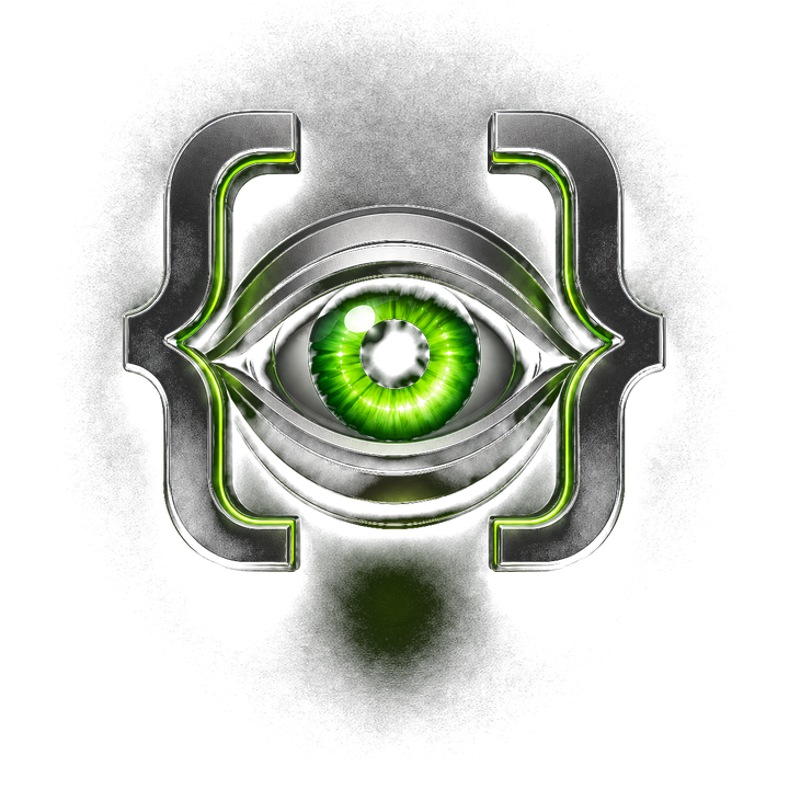 jSentinel iris — green eye framed by bracket lids; logo of the project