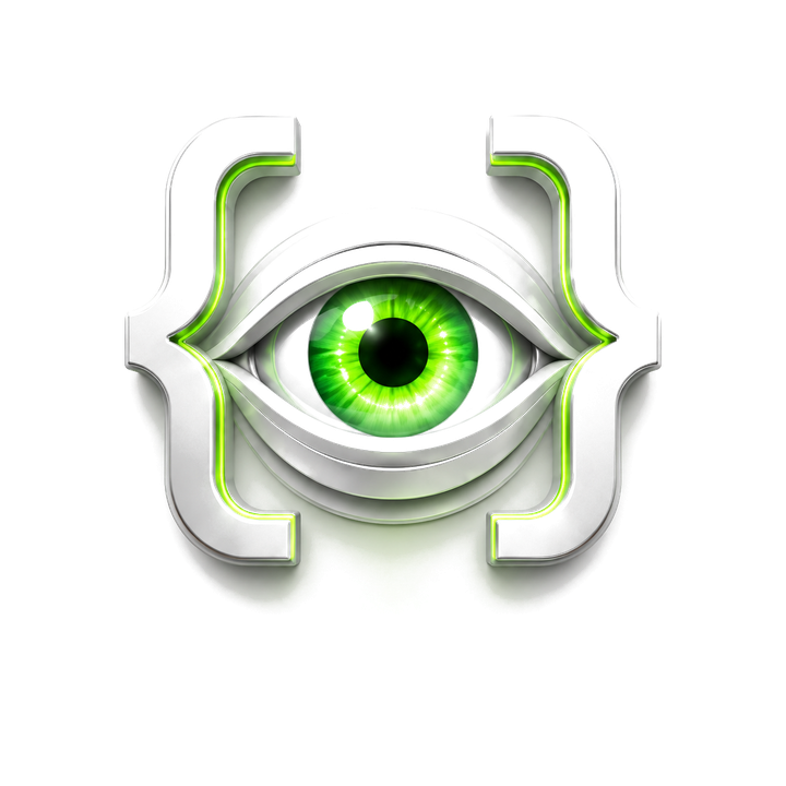 jSentinel iris — green eye framed by bracket lids; logo of the project